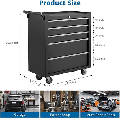 5-Drawer Rolling Tool Chest - Image 3