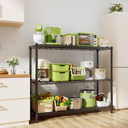 Storage Shelves, 3-Tier Adjustable Metal Industrial Utility Shelf Rack - Image 2