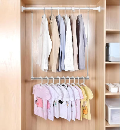 Adjustable Hanging Closet Rod, Extender Hanging Rod, Closet Hanging Organizer - Image 3