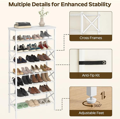 YATINEY 8 Tier Shoe Rack, Shoe Storage Organizer, Large Capacity Shoe Shelf - Image 7