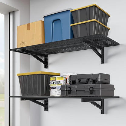 Jusgym 2 Pack Heavy Duty Garage Wall Shelving, 700lbs Capacity Garage Shelving by Jusgym