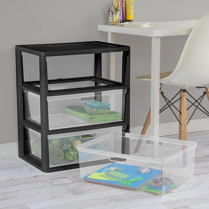 3 Drawer Wide Plastic Storage Cabinet | 3 Drawer Wide Plastic Storage Cabinet - Image 8