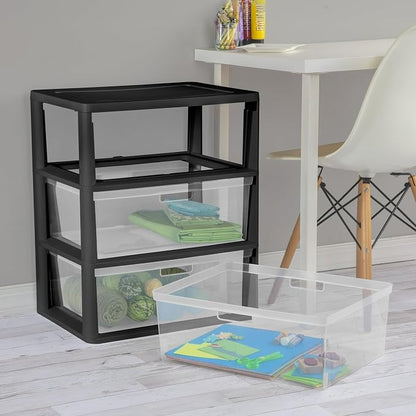 3 Drawer Wide Plastic Storage Cabinet | 3 Drawer Wide Plastic Storage Cabinet - Image 8