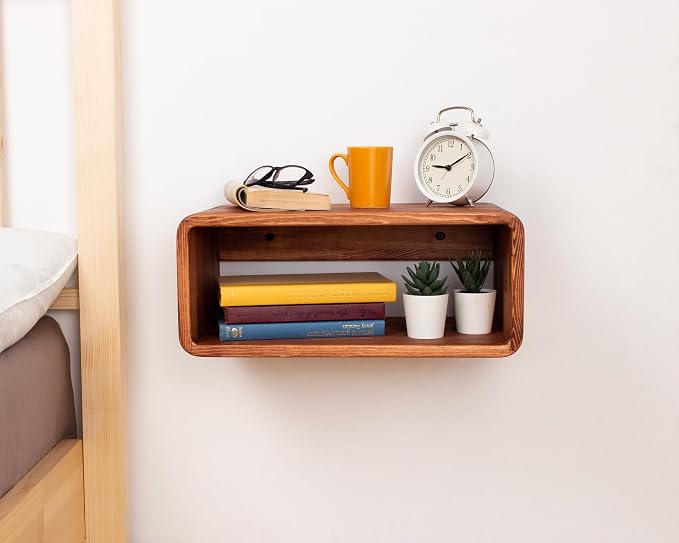 Floating Nightstand Wooden, Bedside Table, Nightstand Shelf, Wall Mounted - Image 6