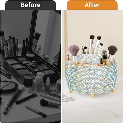 Bling 360° Rotate Makeup Brush Holder Organizer, Makeup Organizers Countertop - Image 5