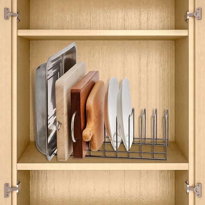 Pot Lid Organizer, Pot Lid Rack Holder, Rest Cutting Board, Pots & Pans - Image 7