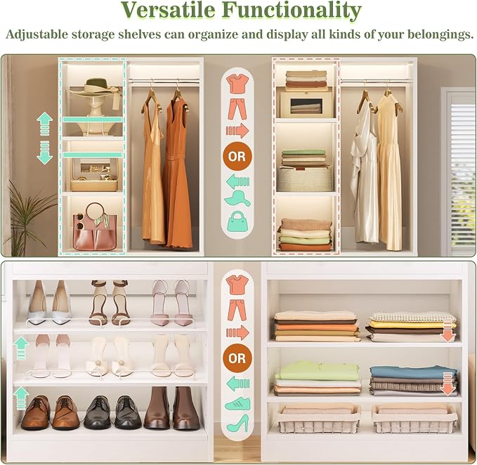 Besiost Closet System, 4.2–8.8 FT Closet Organizer - Image 5