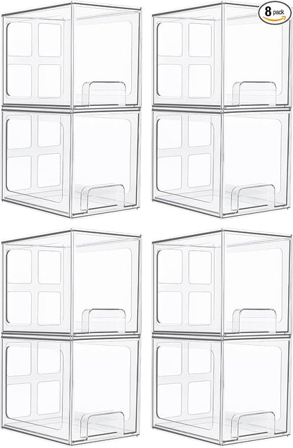Vtopmart 8 Pack Stackable Under Sink Organizer Drawers, Baby Bottles, Cleaning by Vtopmart