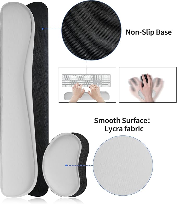Bloss Leather Desk Pad and Keyboard Wrist Rest, Large Mouse Pad + Keyboard - Image 3