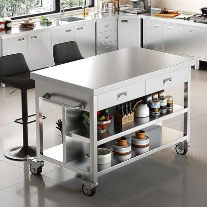 Stainless Steel Kitchen Island by ZZV