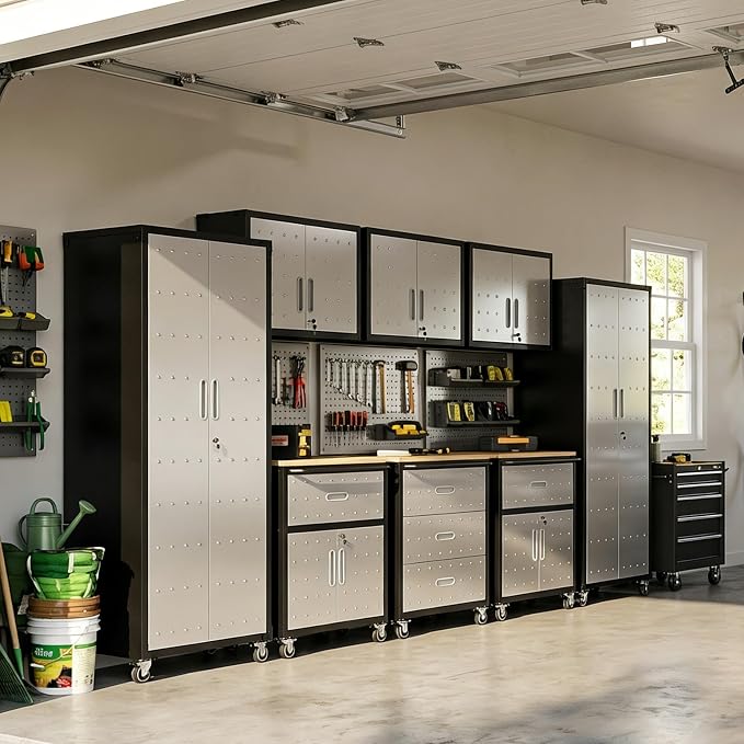 Garage Cabinet System | Heavy Duty Steel All-in-One Modular Garage Cabinet Set - Image 8