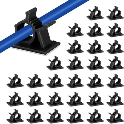 Viaky 30 Black Adjustable Cable Clips, Reusable Buckle Self-Adhesive Wiring by Oneclickforallyourneeds%EF%BC%81