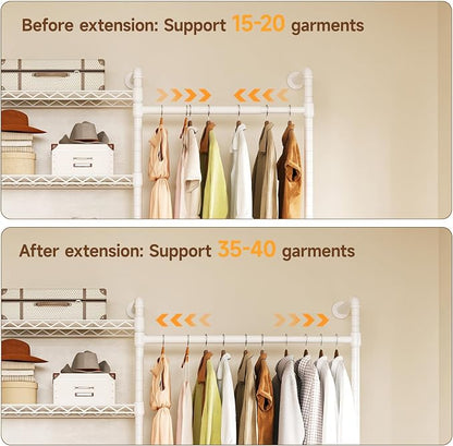 ONBRILL L4 Wall Mounted Industrial Pipe Clothing Rack, Closet Organizer System - Image 4