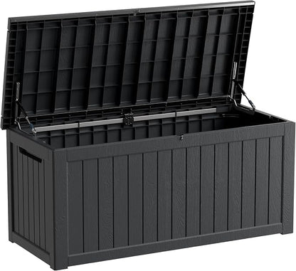 Heavy-Duty 270 Gallon Waterproof Deck Storage Box, Outdoor Storage by Unknown