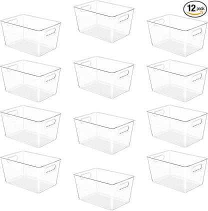 YIHONG 12 Pack Clear Pantry Organizer Bins, Plastic Containers by YIHONG