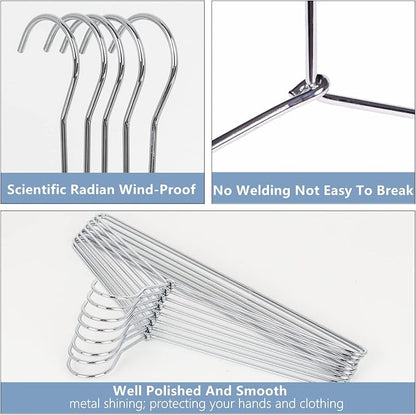 Amber Home 20 Pack Heavy Duty Metal Coat Hangers, Suit & Pants - Image 3