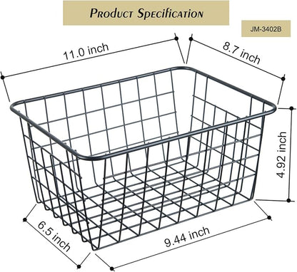 JUNCHU CHERRY Wire Kitchen Storage Basket 4 Packs, Perfect Pantry Organization - Image 2