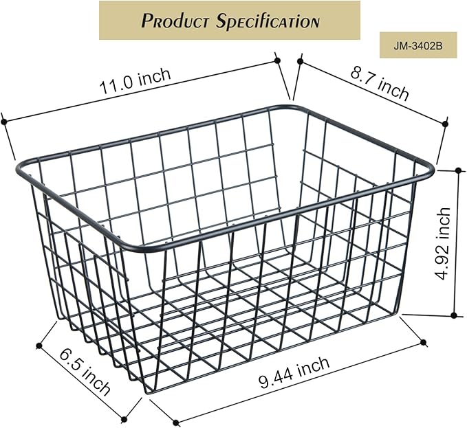JUNCHU CHERRY Wire Kitchen Storage Basket 5 Packs, Perfect Pantry Organization - Image 2