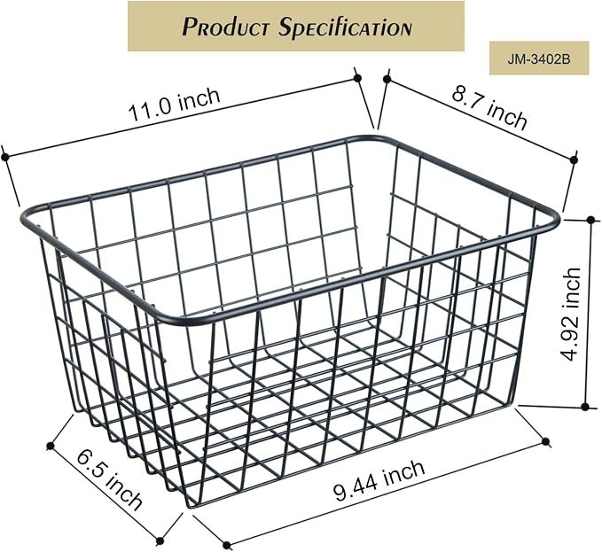 JUNCHU CHERRY Wire Kitchen Storage Basket 4 Packs, Perfect Pantry Organization - Image 2