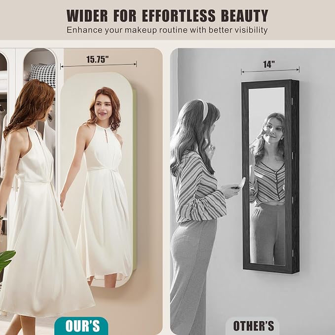6 LED Mirror Jewelry Cabinet - Image 4