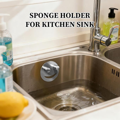 Sponge Holder For Kitchen Sink, Strong Suction Cup Mount, Stainless Steel - Image 9