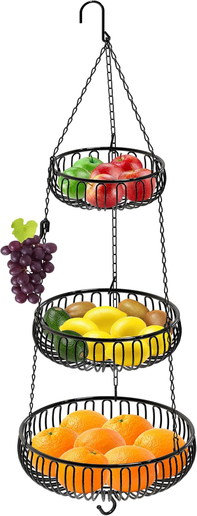 Simple Houseware Adjustable Metal Hanging Fruit Basket by SimpleHouseware