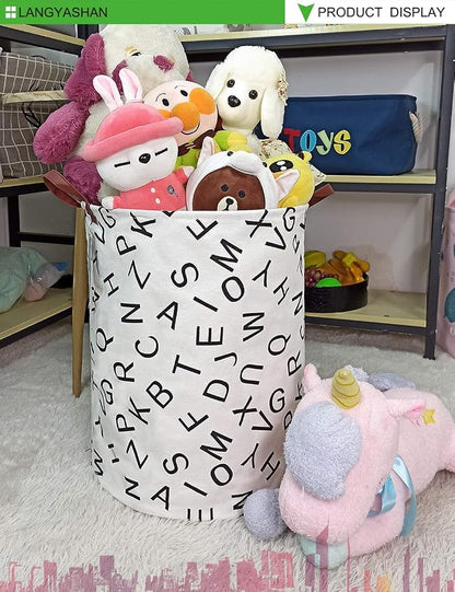 LANGYASHAN Laundry Basket Canvas Fabric Collapsible Organizer Basket - Image 3