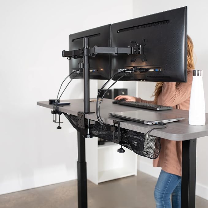 VIVO No Drill Clamp-on 36 inch Mesh Net Under Desk Cable Management Wire - Image 8