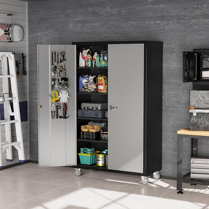 VINGLI Upgraded Wide & Deep Garage Storage Cabinet, Metal Storage Cabinet - Image 2