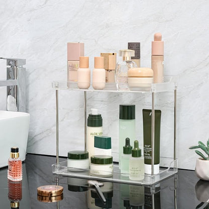 Yieach Clear Acrylic Bathroom Counter Organizers and Storage Tray, 2 Tier Makeup - Image 7