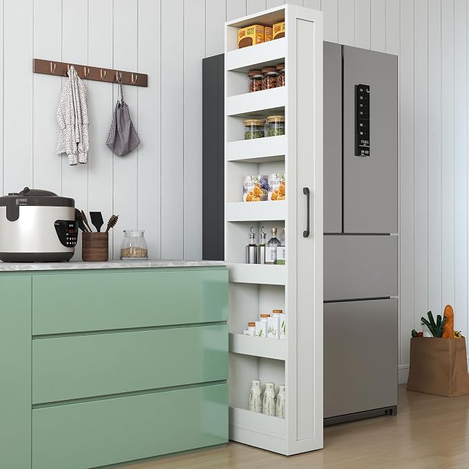 Slim Rolling Storage Cart, 7-Tier Pull-Out Spice Rack by Unknown