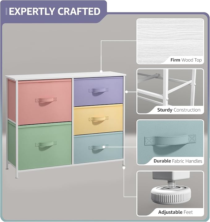 Sorbus Kids Dresser with 5 Drawers - Image 4