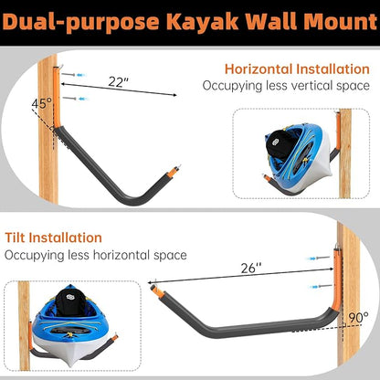 Large Heavy Duty Kayak Wall Mount & Kayak Storage Rack, Garage Hooks - Image 3