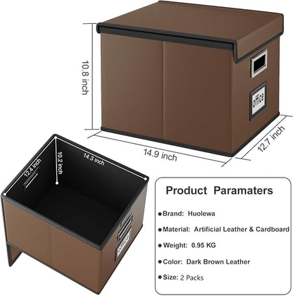 File Organizer Box with Lids, Collapsible File Folder Organizer | File Box with - Image 6