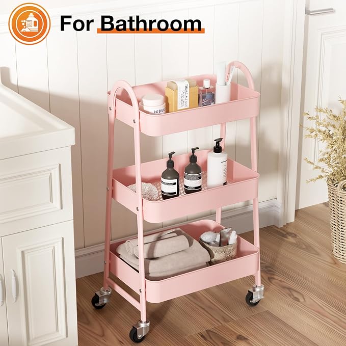 NEWBULIG 3-Tier Metal Rolling Cart - Image 5