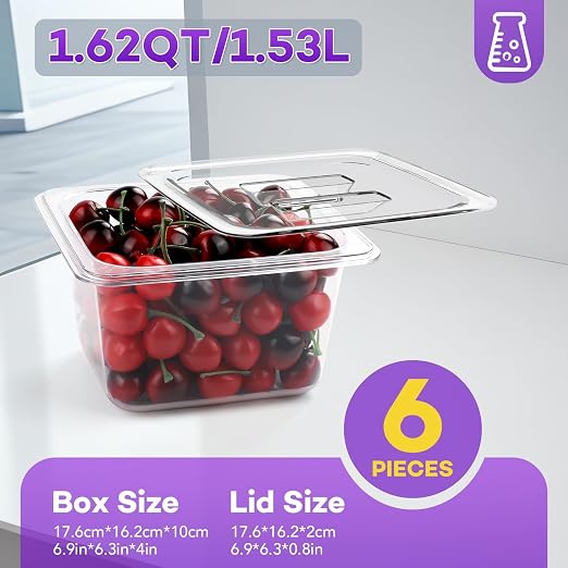 VOISEN 6 Pack Plastic Food Pan - Image 3