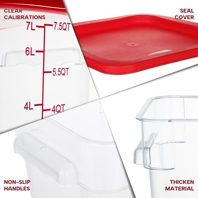 4 Pack Food Storage Containers, 8 Quart - Image 3