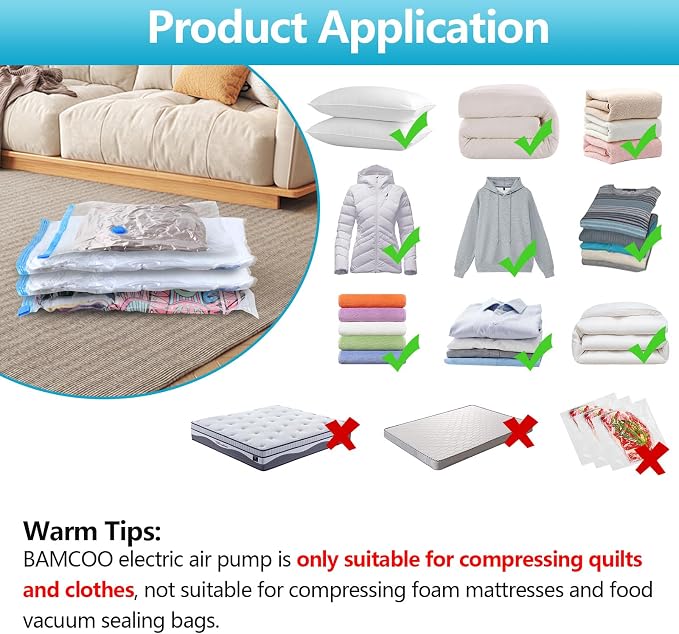 Electric Air Pump for Vacuum Storage Bag, Vacuum Seal Bags for Clothing Pump - Image 6