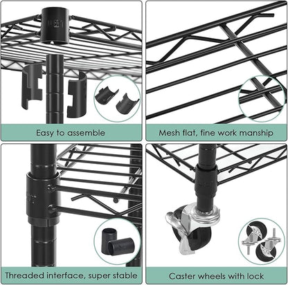 WDT 3-Tier Storage Shelves, Heavy Duty Metal Shelves Wire Rack Shelving Unit - Image 5