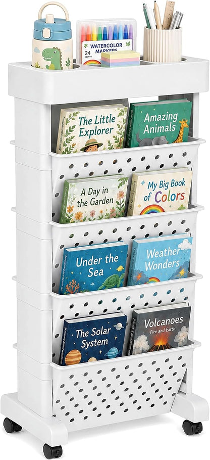 5-Tier Rolling Bookshelf Cart by yeavs