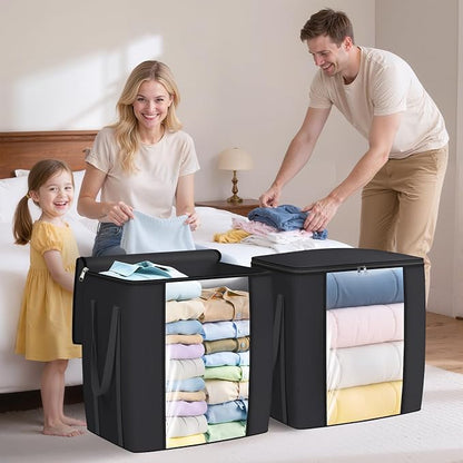 120L Extra Large Clothes Storage Bags, Foldable Blanket Storage and Organization - Image 6