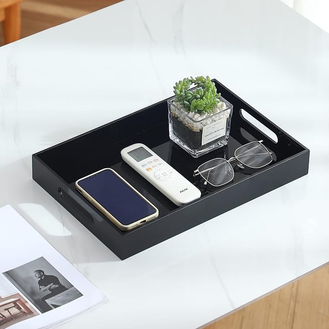 Black Oversize Acrylic Serving Tray - Image 4
