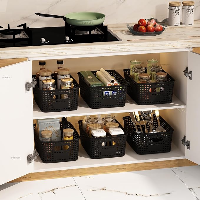 Black Plastic Storage Baskets - Image 6