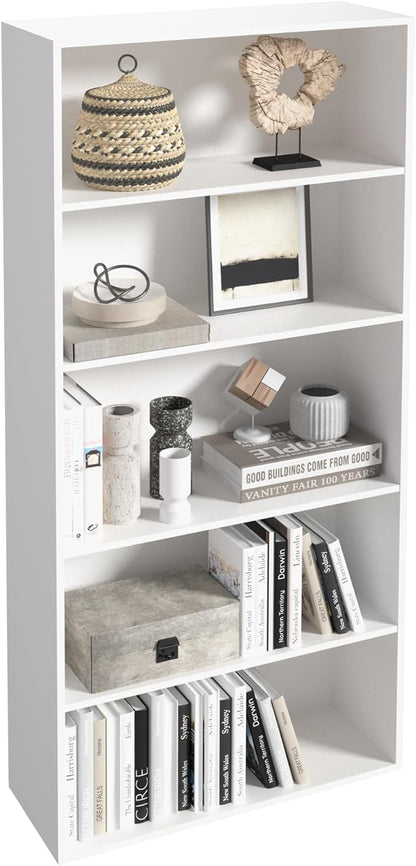 5 Tier Book Shelf, Wooden 5 Cube Storage Organizer, 54 Inch Versatile Cubes by NewBeth