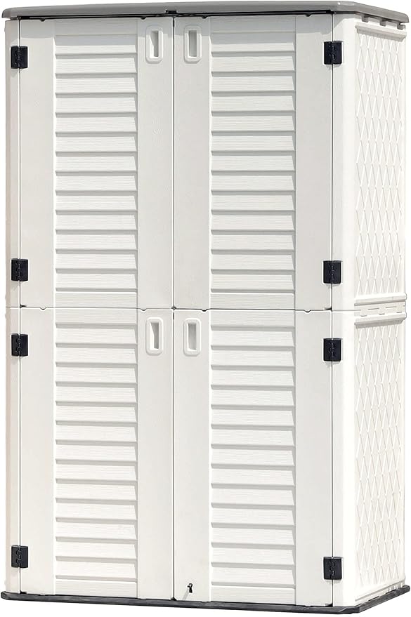 KINYING Outdoor Storage Shed Waterproof, Resin Vertical Storage Cabinet by KINYING