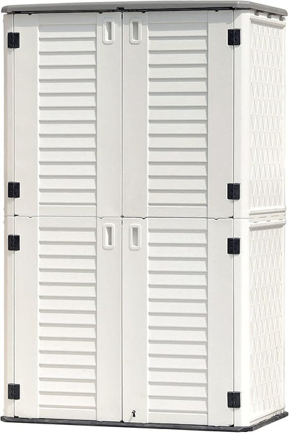 KINYING Outdoor Storage Shed Waterproof, Resin Vertical Storage Cabinet by KINYING