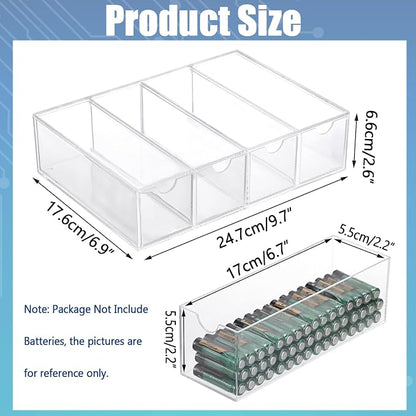 BTSKY 1 Pack Clear Acrylic Battery Storage Organizer - Image 3