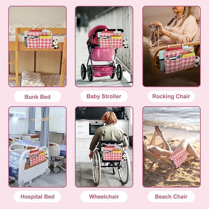 Surblue Bedside Caddy Hanging Bed Organizer Storage Bag Pocket - Image 6