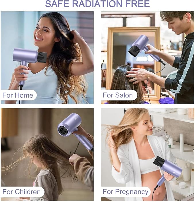 slopehill Professional Ionic Hair Dryer, Powerful 1800W Fast Drying Low Noise - Image 7