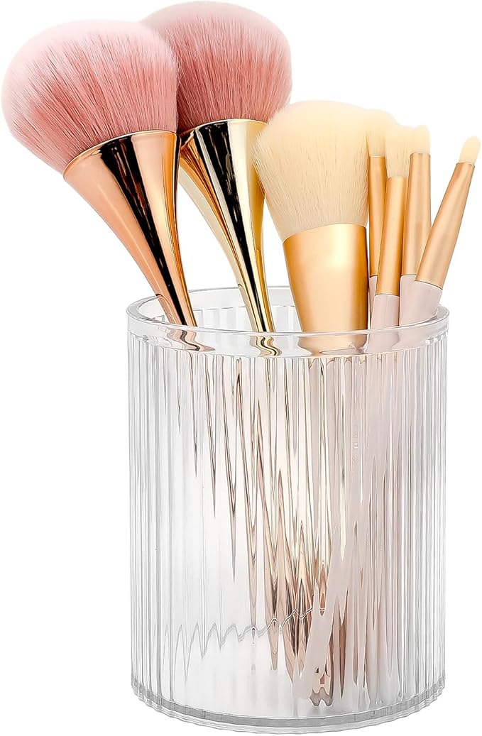 DASITON Makeup Brush Holder Organizer, Acrylic Makeup Brush Cup, Vintage by DASITON